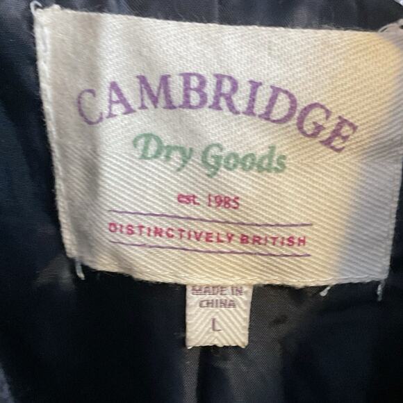 CAMBRIDGE DRY GOODS VEST Women's SZ L Navy Diamond Quilted Faux Leather Piping - Picture 2 of 9